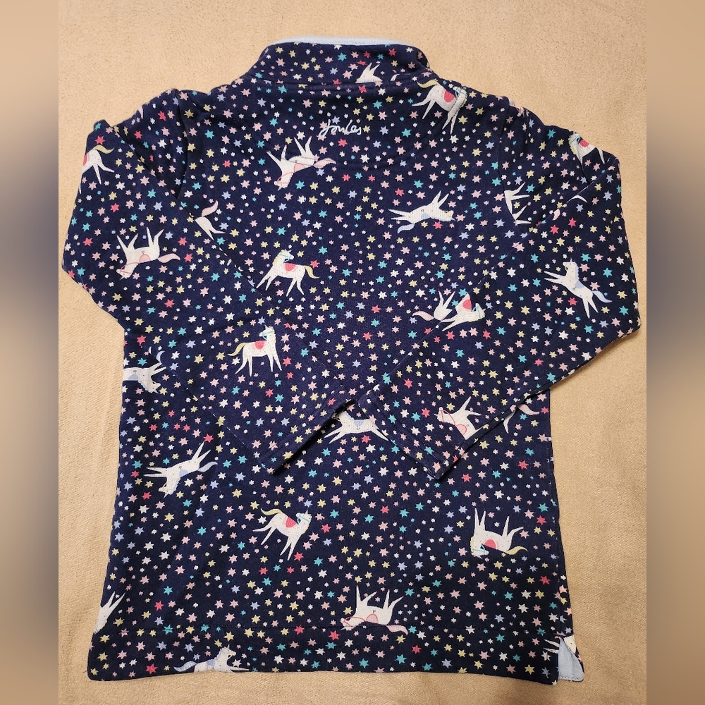 Joules, Girls, Quarter-zip pullover, Unicorn Navy, Size 9 / 10 Y. - Picture 4 of 5